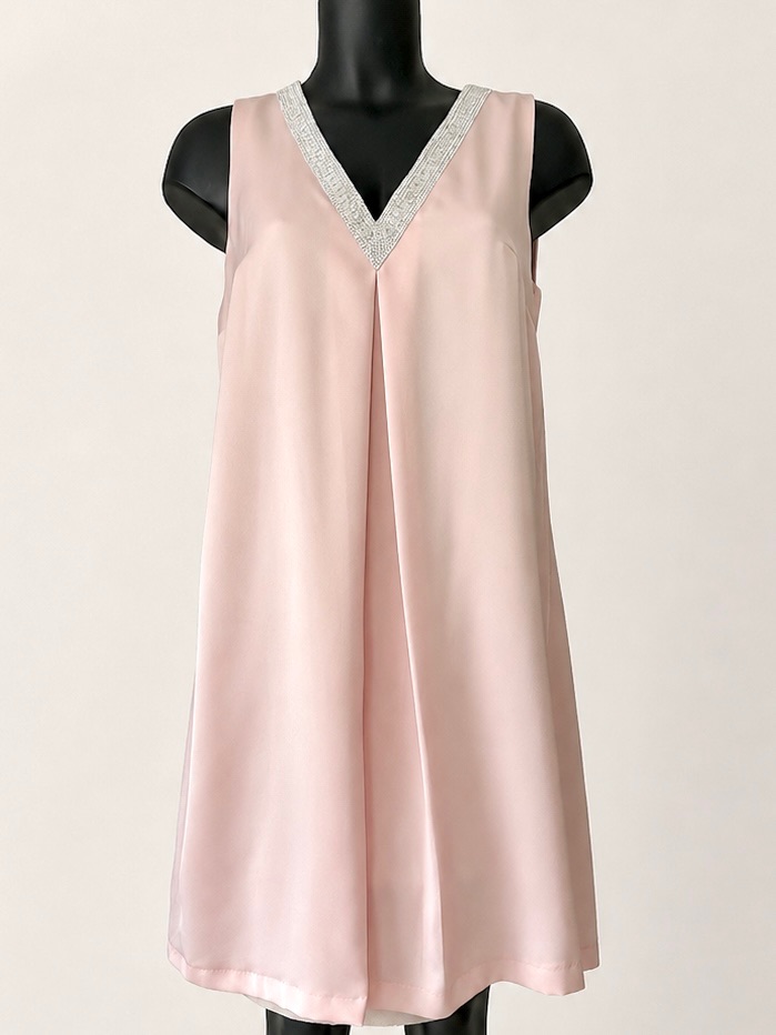 F&P — Robe style blouse satinée rose poudré F&P neuve — photo 1
