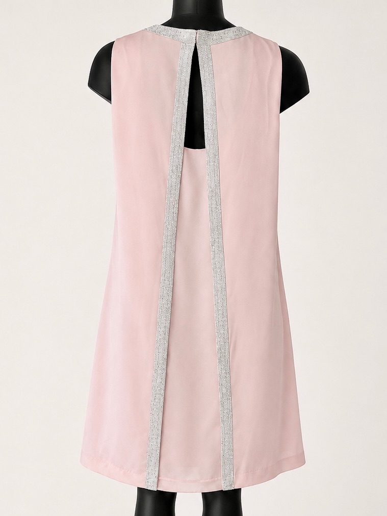 F&P — Robe style blouse satinée rose poudré F&P neuve — photo 2
