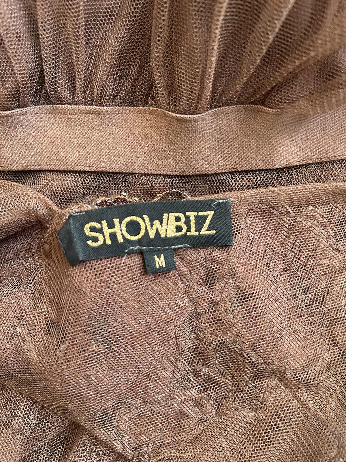 SHOWBIZ — Robe longue SHOWBIZ tulle chocolat & broderies — photo 7