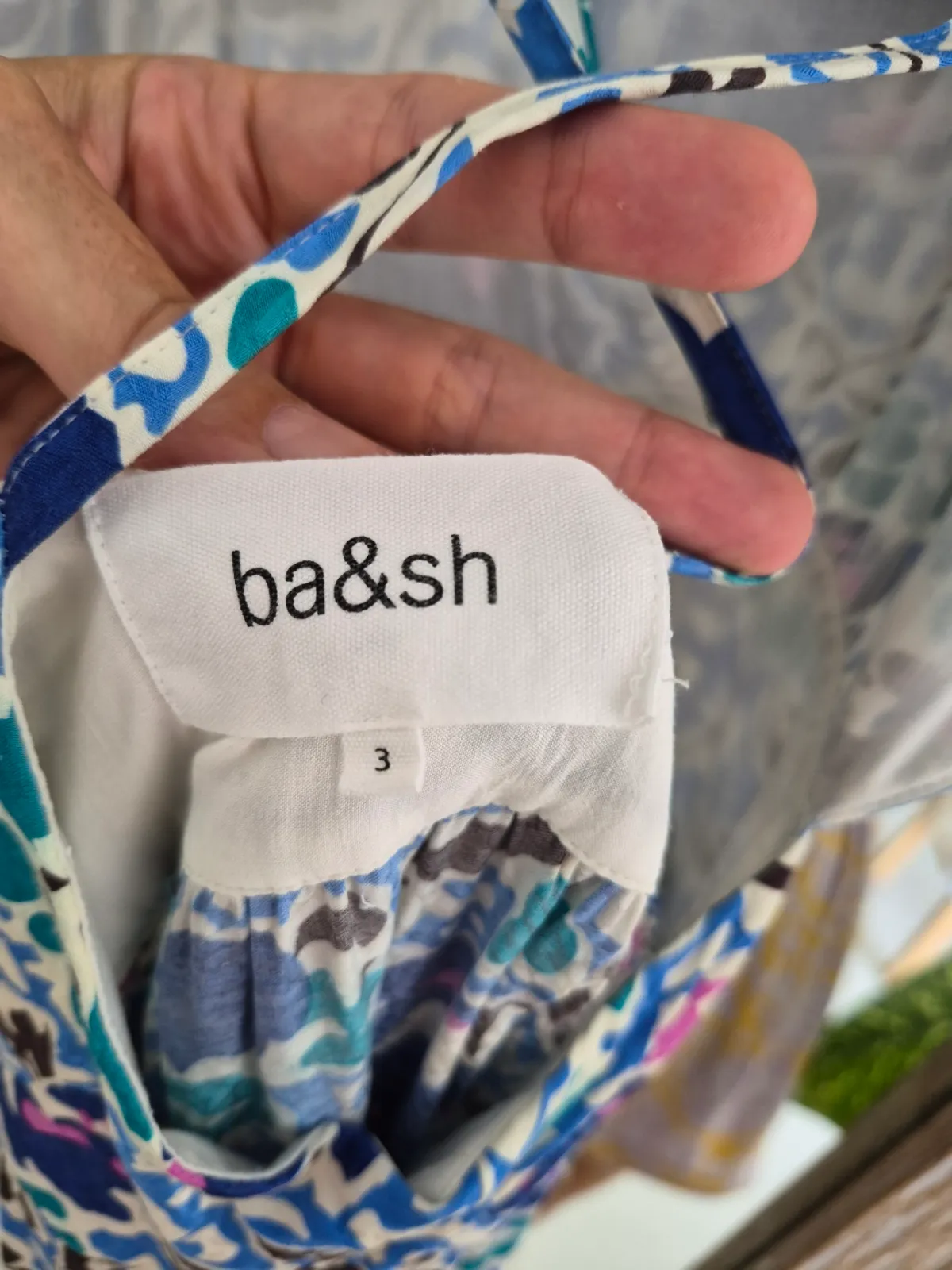 Ba&sh — Robe ba&sh longue fleurie bleu dos nu T3 (L) — photo 5