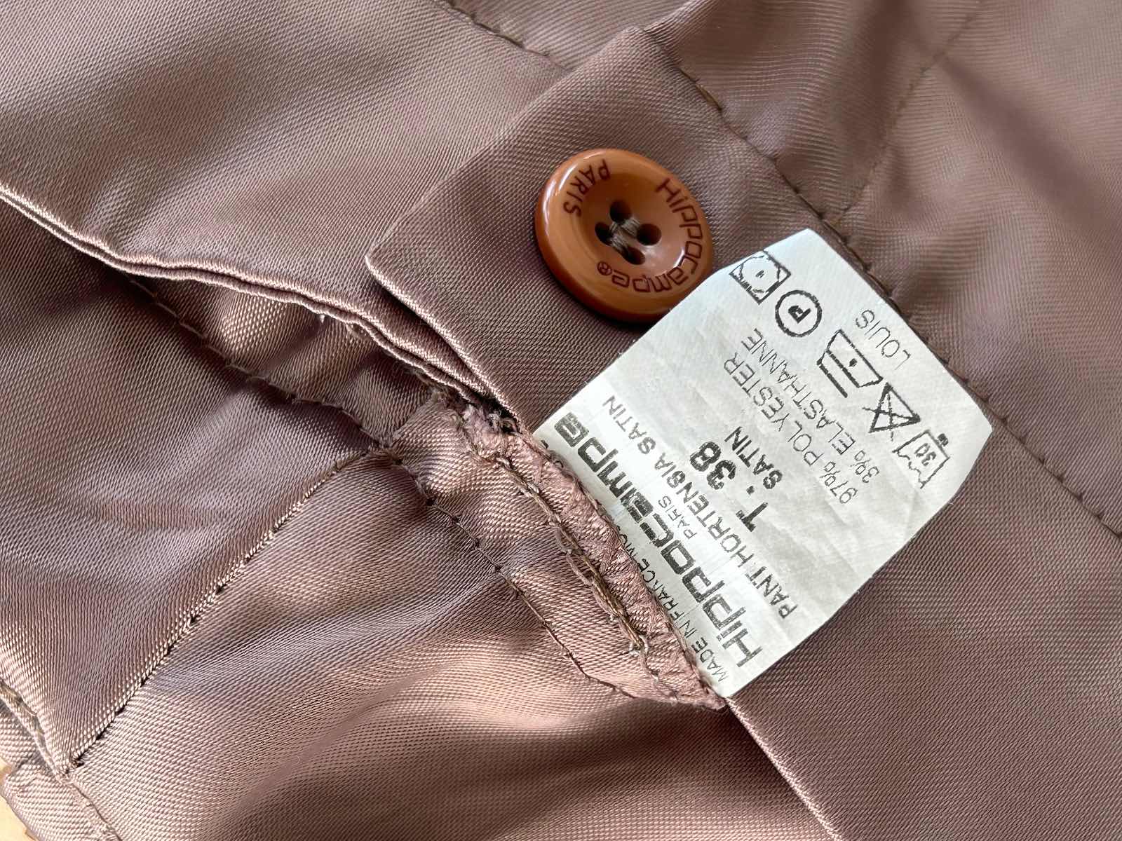 Hippocampe Paris — Pantalon satiné marron glacé Hippocampe — photo 6