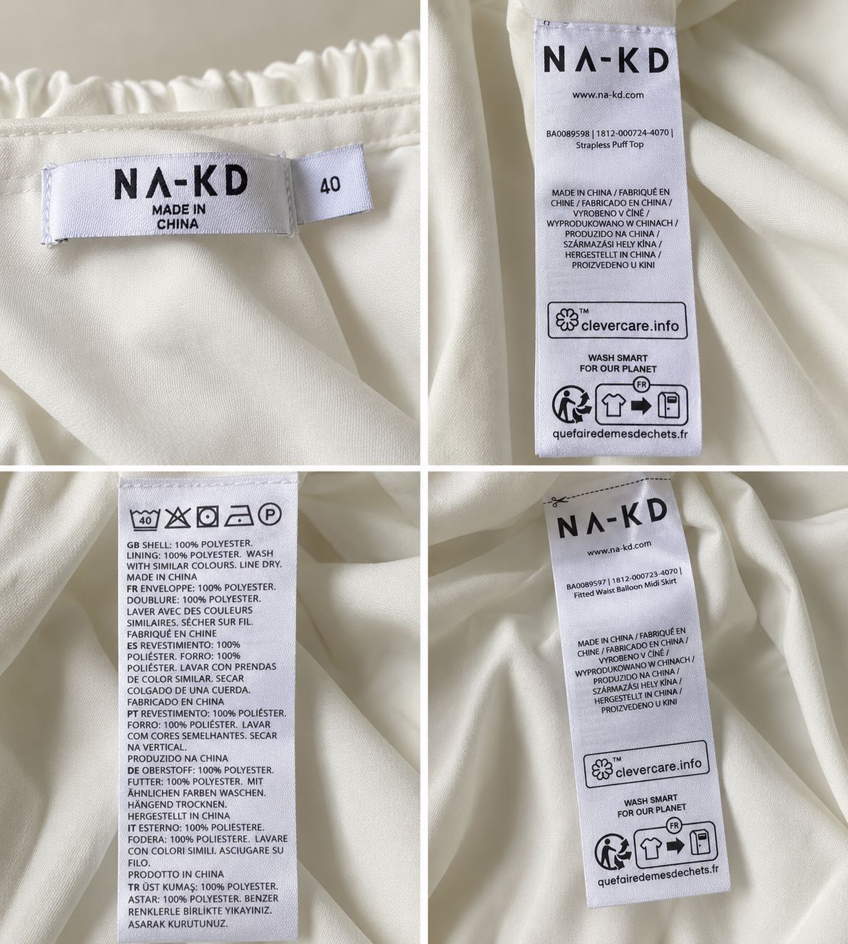 NA-KD — Ensemble 2 pièces NA-KD blanc - bustier & jupe sirène — photo 3