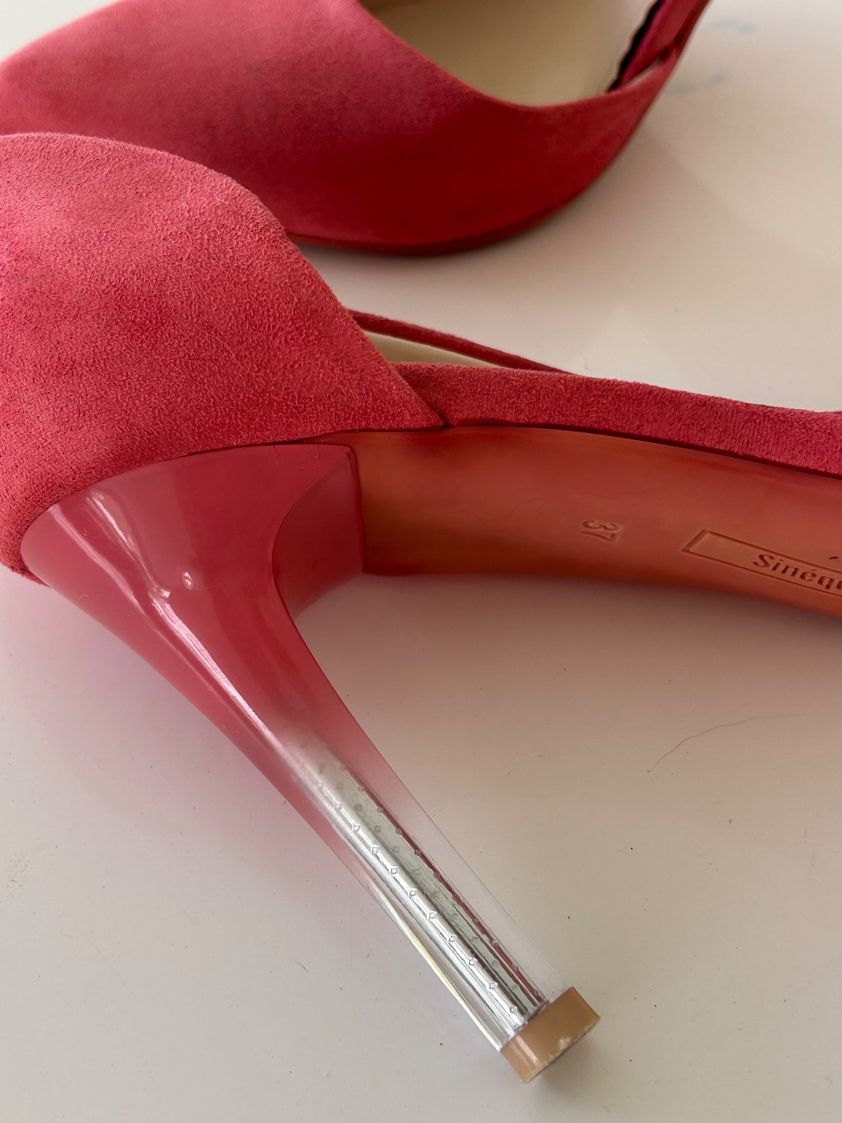 Sinéquanone — Escarpins rose corail daim — photo 5