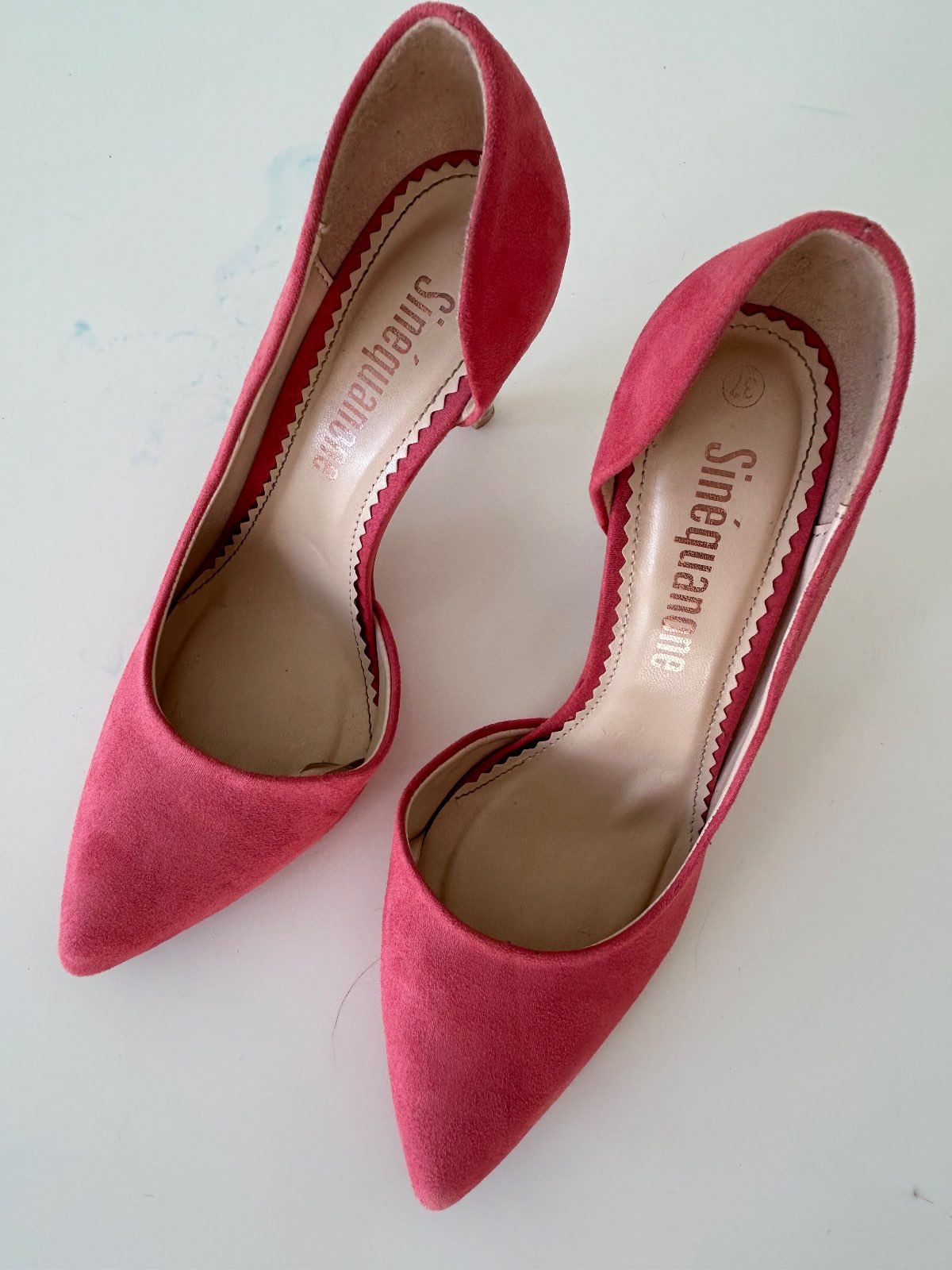 Sinéquanone — Escarpins rose corail daim — photo 8