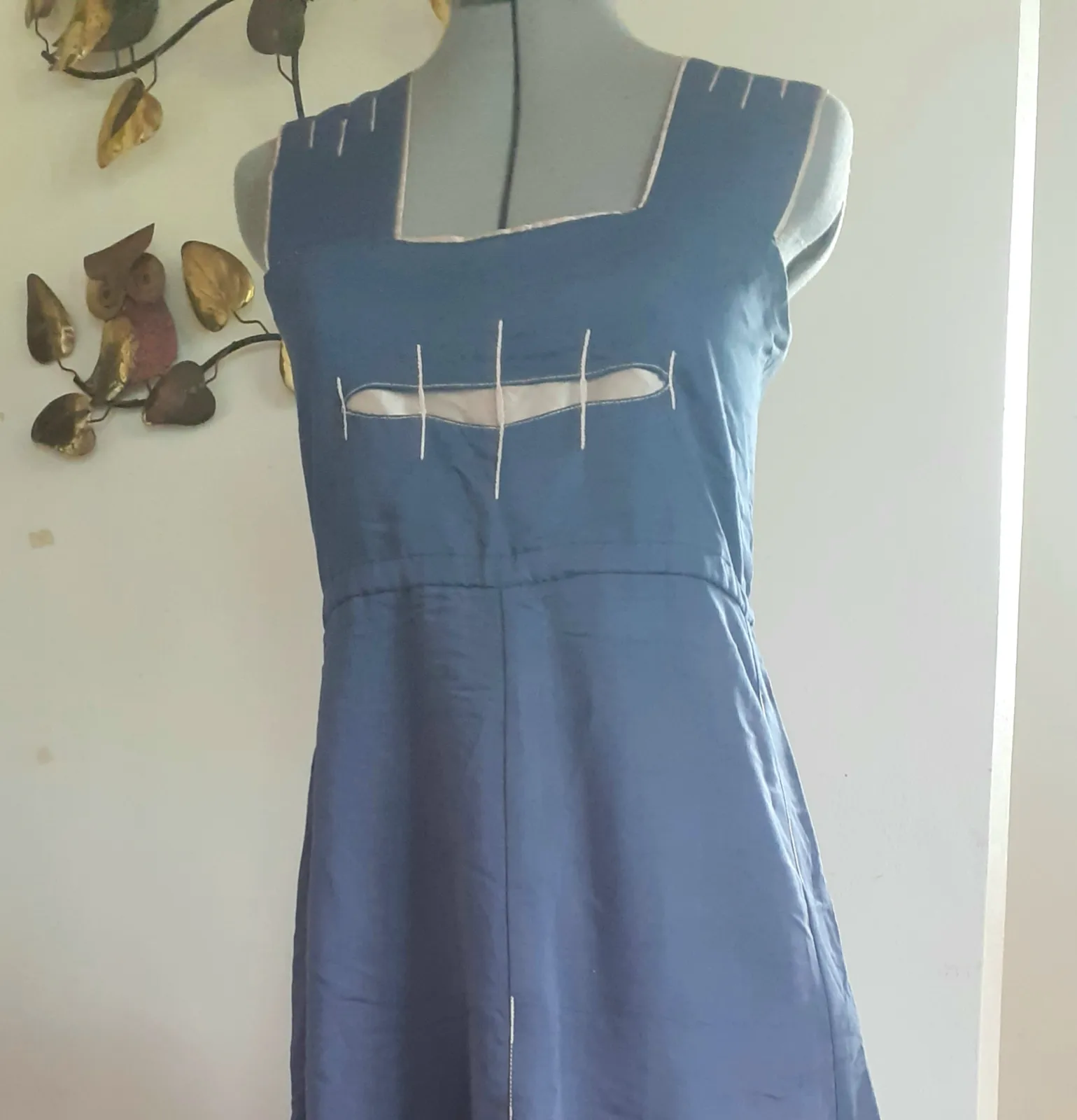 Enjoy — Robe longue bleue et blanche — photo 1