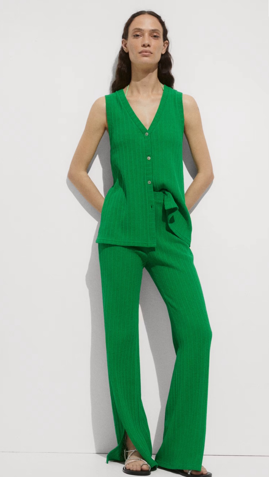 Mango — Pantalon en maille crochet — photo 1