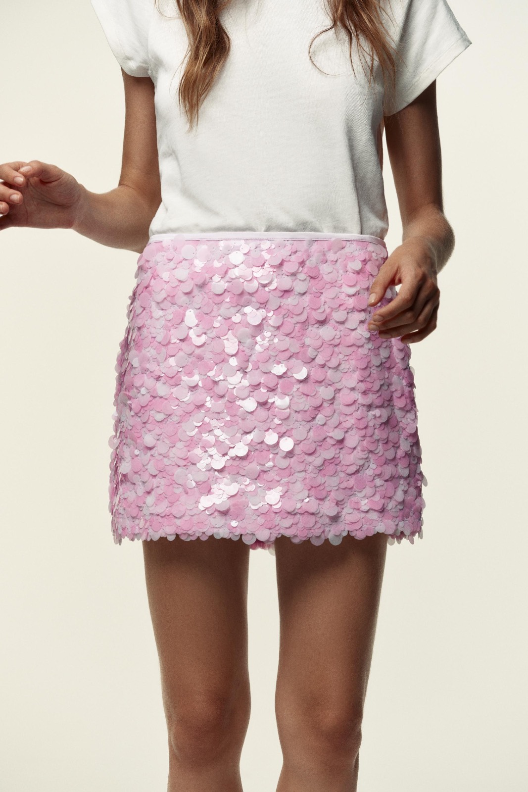 Zara — Jupe sequins roses — photo 2